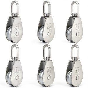 PINGEUI Stainless Steel Pulley Block Heavy Duty Snatch-0