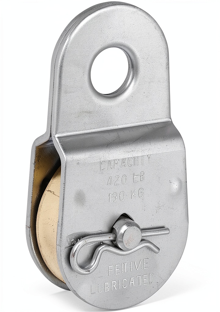 Installing Fixed Single Pulley National Hardware Zinc Steel on a wooden beam