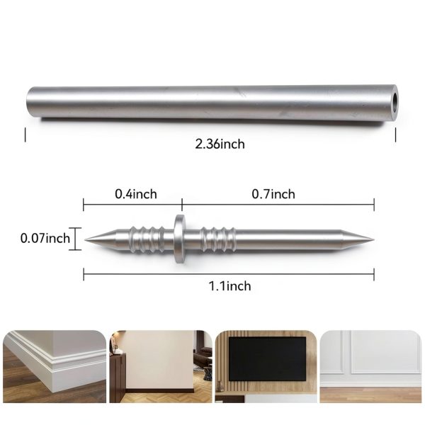 300 Pcs Double-Head Skirting Thread Seamless Nail, Invisible Double-Sided Nails for Baseboards & Trim, No Mark No Hole Fasteners with 3 Sleeve Tools for Solid Wood Baseboard-1