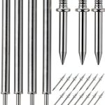400 Pcs Invisible Double Headed Nails for Baseboards, No Mark Double Sided Nails for TrimDouble-Headed Nailss, Security Skirting Thread Seamless Nail Set, with 4 Pcs Specific Sleeve Tools-0