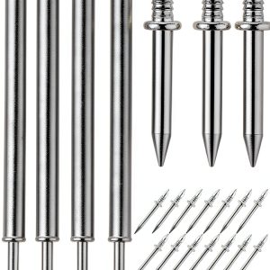 400 Pcs Invisible Double Headed Nails for Baseboards, No Mark Double Sided Nails for TrimDouble-Headed Nailss, Security Skirting Thread Seamless Nail Set, with 4 Pcs Specific Sleeve Tools-0