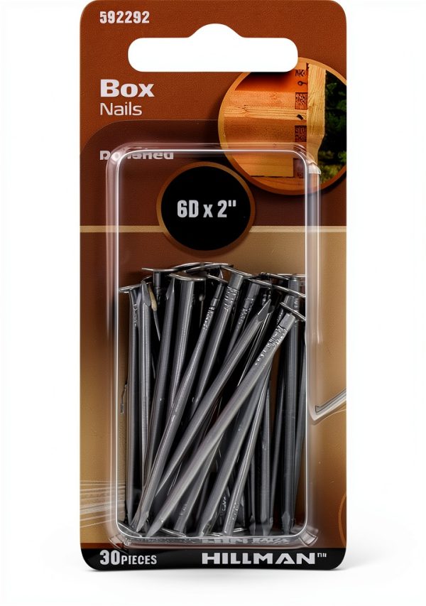 Hillman Polished Box Nails 6D x 2in Silver - 30 pcs-1