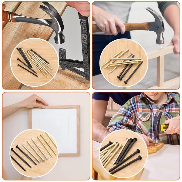 Mellewell 2 Inch Gold Hardware Nails Round Head Small Size 200 pcs-3
