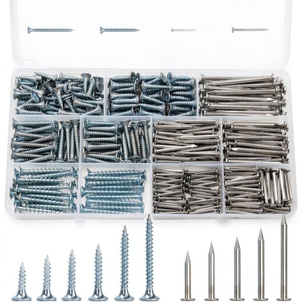 Hardware Nails & High Hardness Wood Screws Kit 320pcs Ruibapa-0