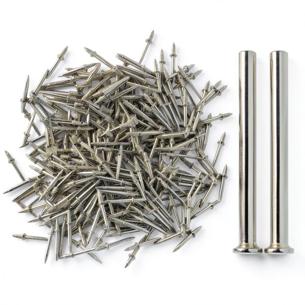 SOPAMI 200pcs Double Head Skirting Thread Seamless Nails with 2pcs Sleeve Tools, Non Marking Double Sided Nails, Invisible Security Screws for Wood Baseboards.-1