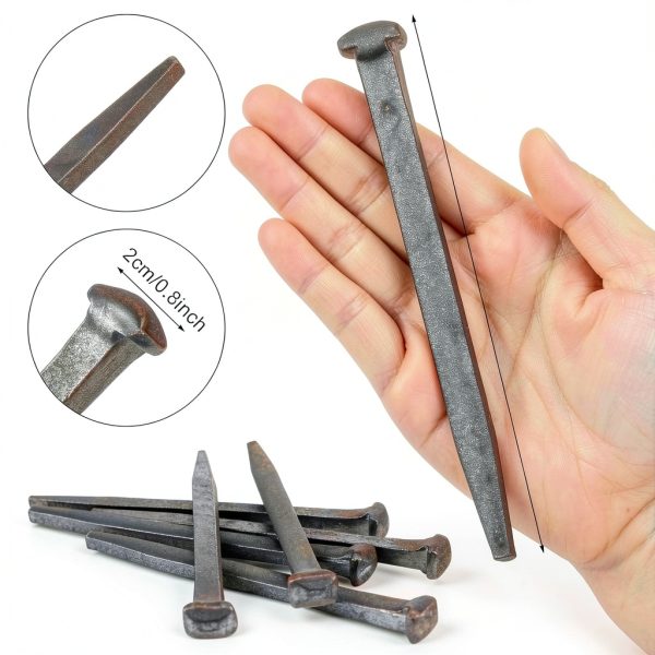 Crucifix Iron Nails 6 Inch by Sosation Roman Flat Head Metal Replicas-1