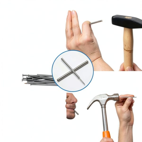 400 Pcs Invisible Double Headed Nails for Baseboards, No Mark Double Sided Nails for TrimDouble-Headed Nailss, Security Skirting Thread Seamless Nail Set, with 4 Pcs Specific Sleeve Tools-6