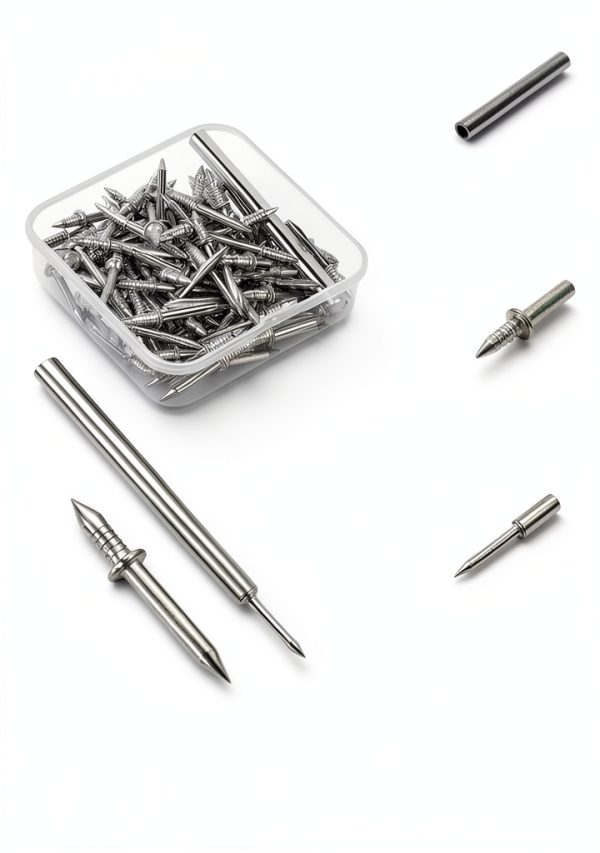100PCS Double Headed Skirting Nails,Skirting Thread Seamless Nail,Double-Headed Nails, Non Marking Double Sided Nails,Invisible Screws with 1pcs Specific Sleeve Tool.-4