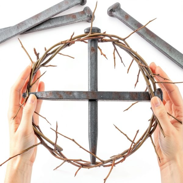 Crucifix Iron Nails 6 Inch by Sosation Roman Flat Head Metal Replicas-3